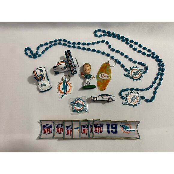 Vintage Miami Dolphins Lot- Dan Marino, toy Cars, 10 3M Stickers 90's 80's - Picture 1 of 16
